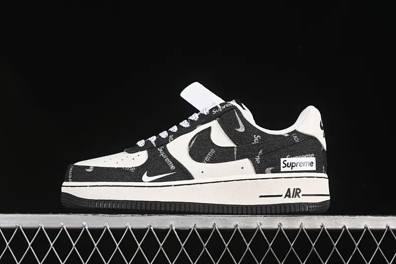 All categories Nk Air Force 1 Air Force series Nk Air Force 1 Low Air Force low top Nike Air Force 1'07 Low Sup joint black denim small white hook Air Force 1 low top casual sneakers LW9279-010